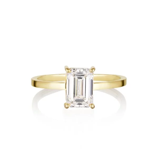 Emerald cut engagement ring