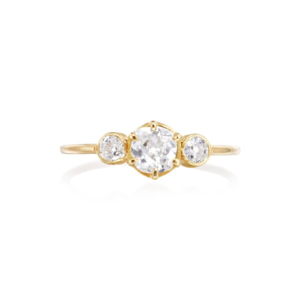 Old cut three stone ring