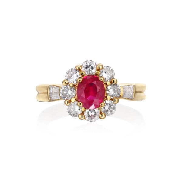 Ruby halo ring