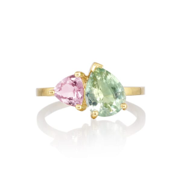 tourmaline toi et moi ring