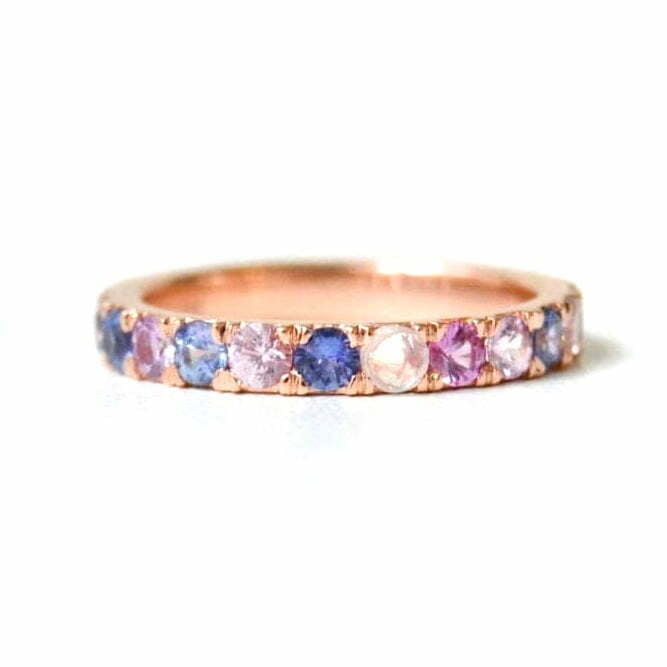 moonstone band with sapphires