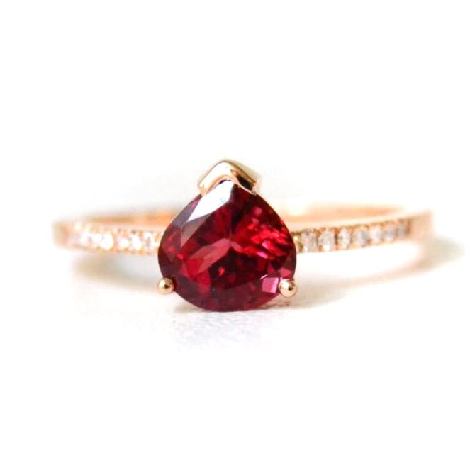 Pink tourmaline ring with diamonds