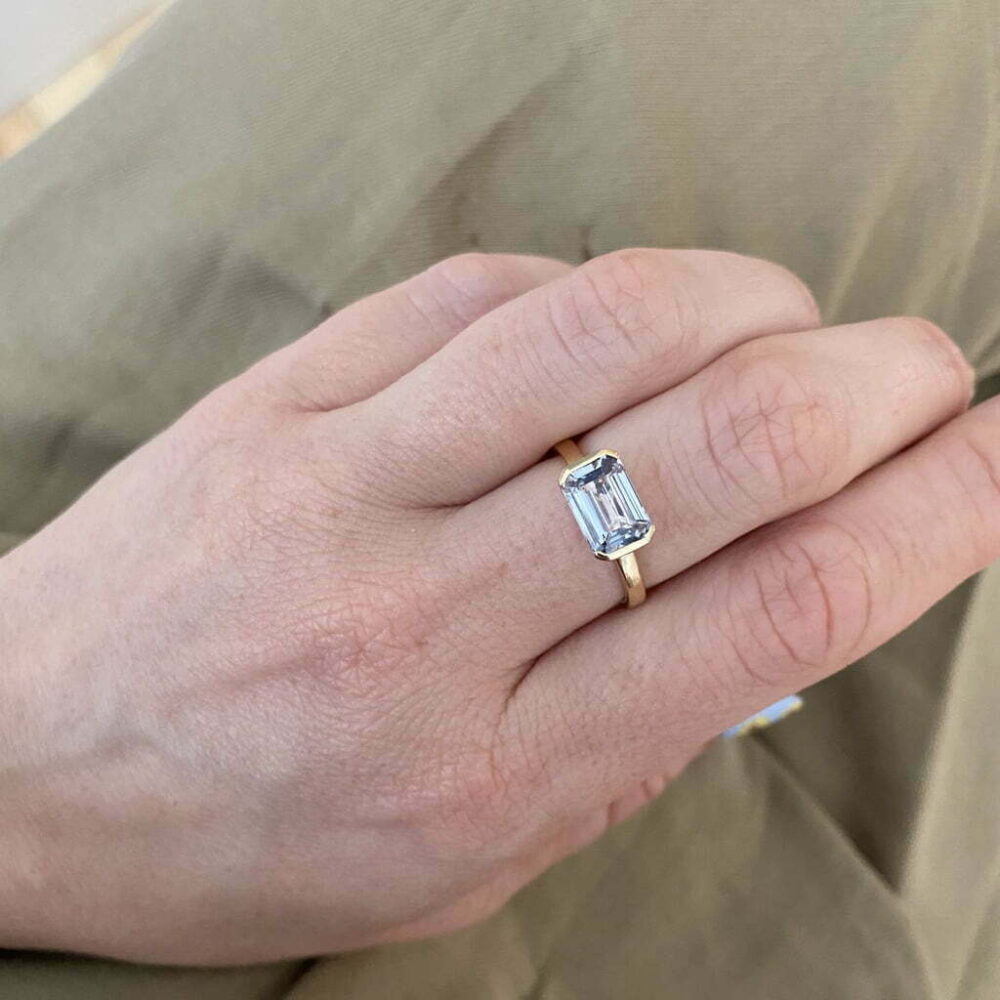 Grey sapphire ring