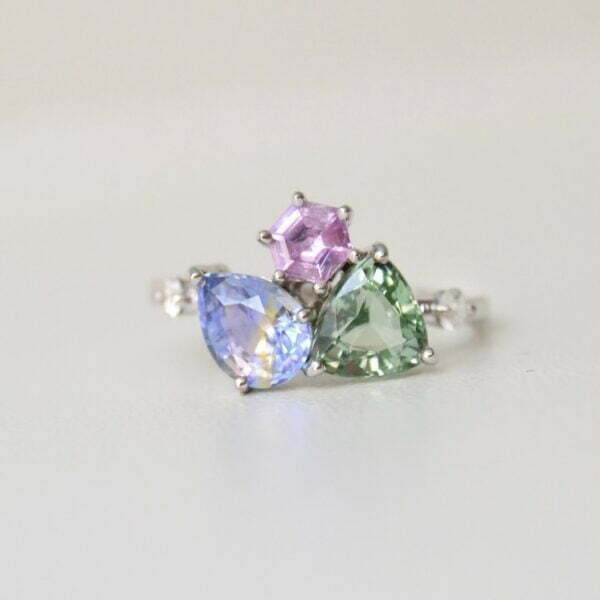 Sapphire and tourmaline ring