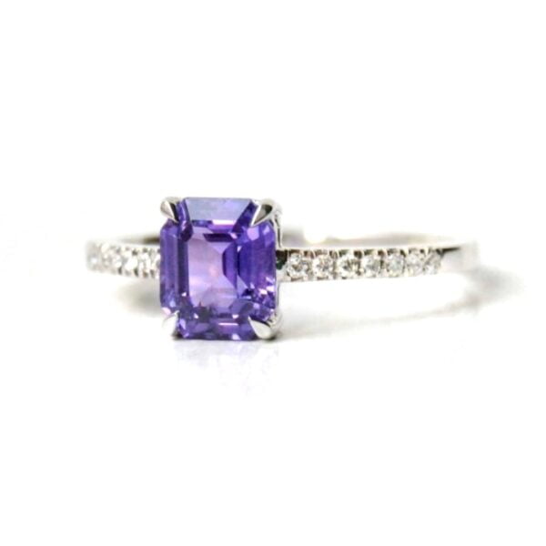purple sapphire ring with diamonds