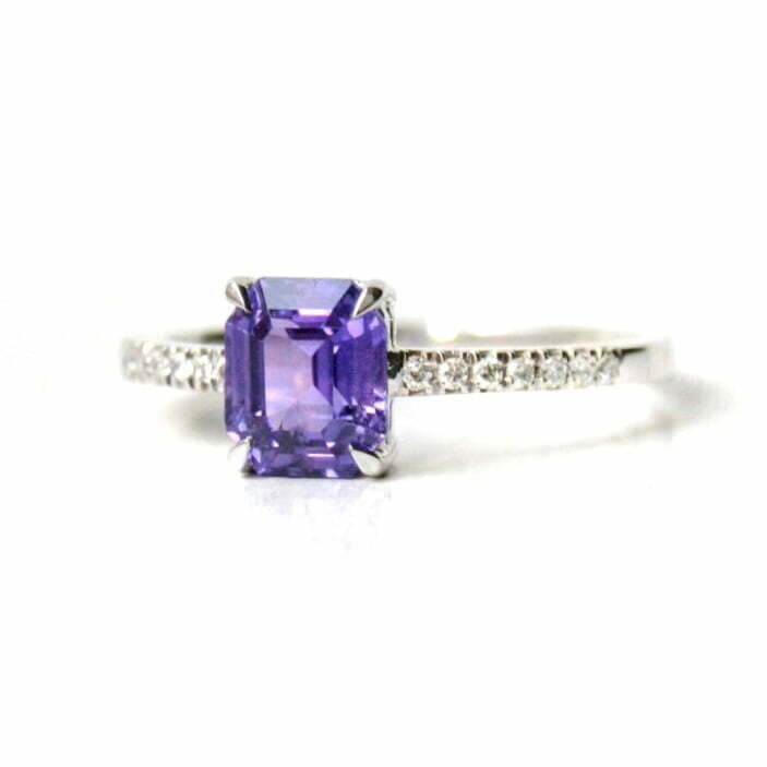 purple sapphire ring with diamonds