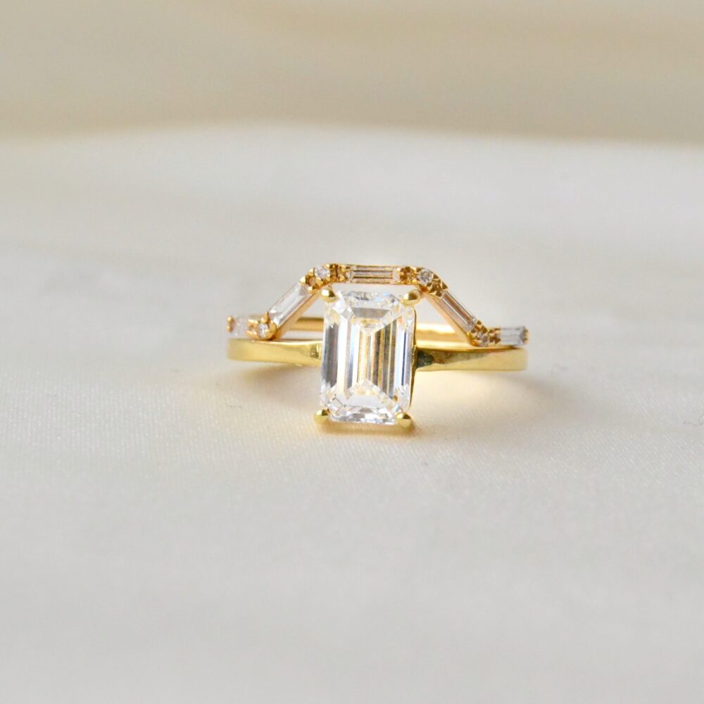 Emerald Cut Engagement Ring Stack