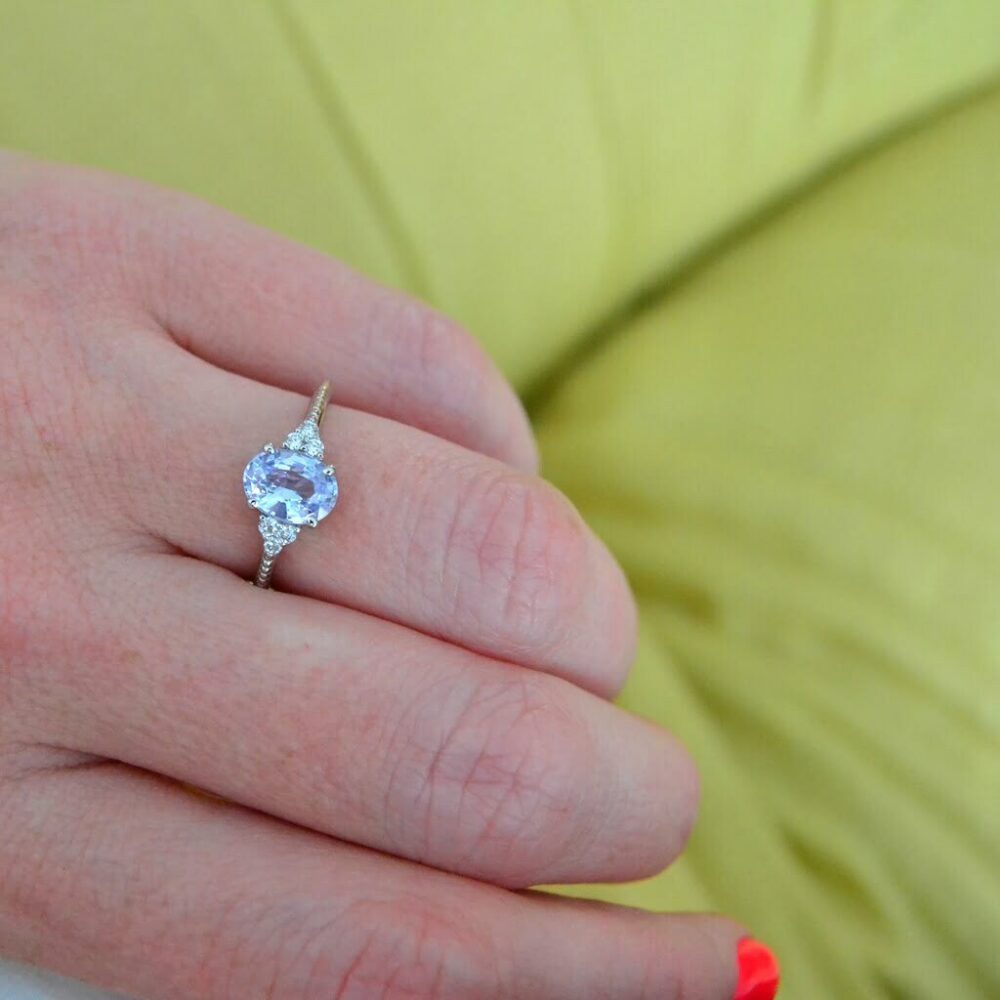 Blue Sapphire Engagement Ring. Sky Blue Sapphire 2.14ct Oval Ring 14k Rose  Gold Ring. Engagement Ring by Eidelprecious - Etsy Australia