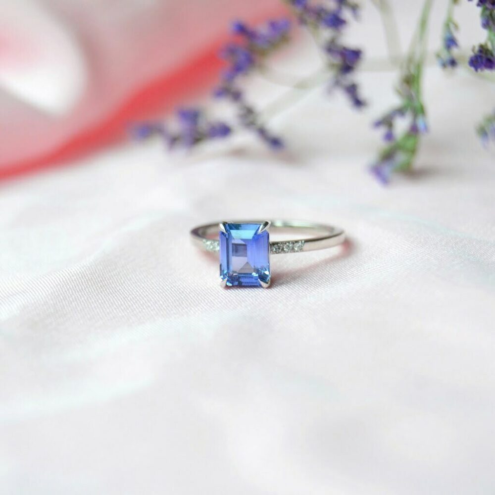 Lavender blue sapphire ring