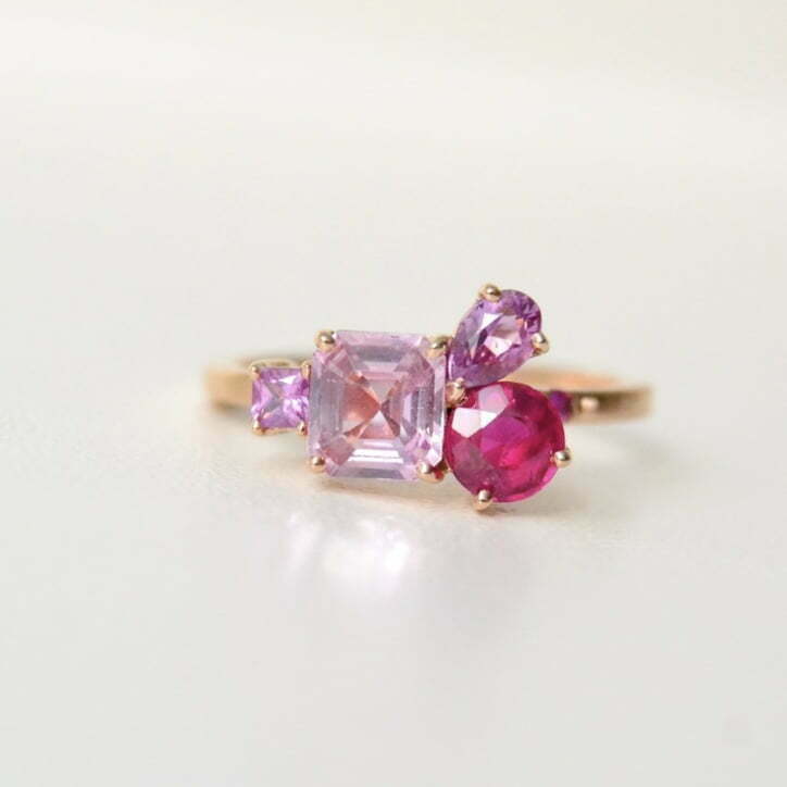 Unheated pink sapphire ring