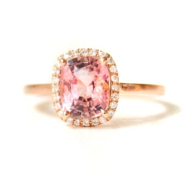 pink halo ring with diamonds