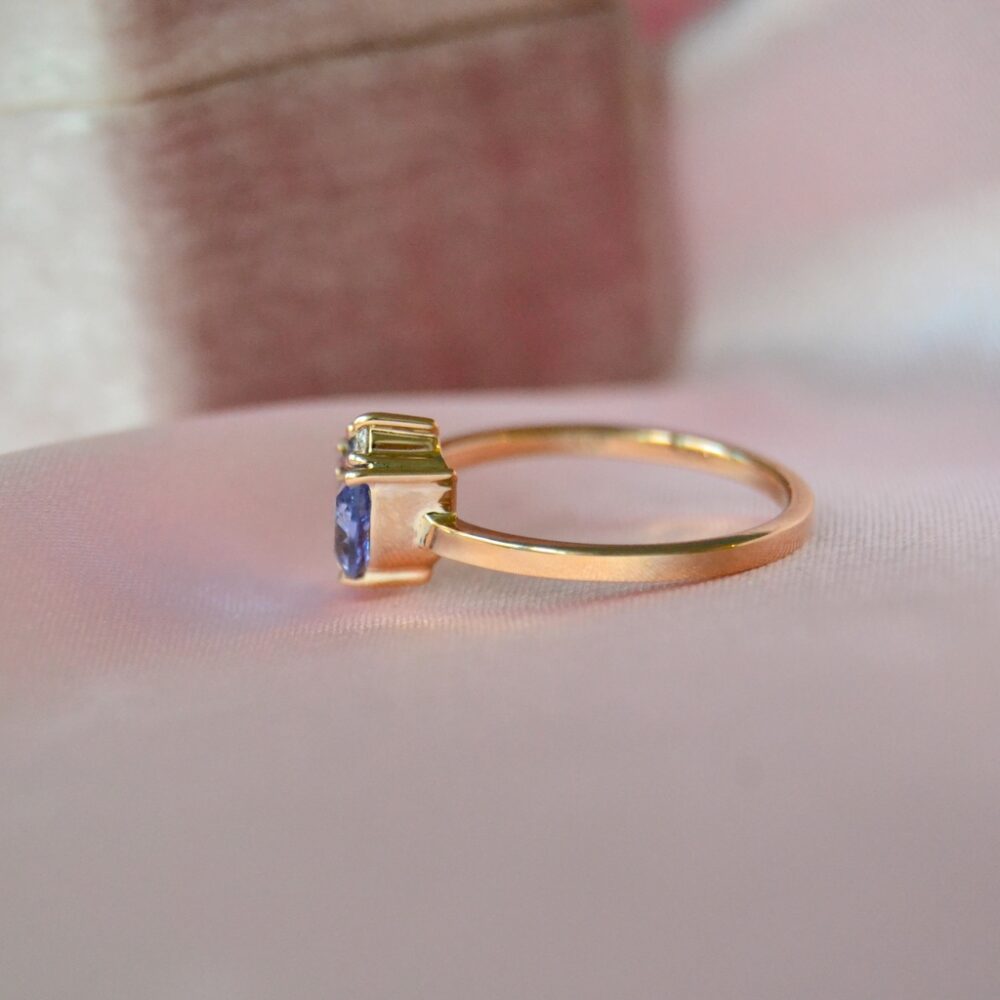 Lavender sapphire cluster ring