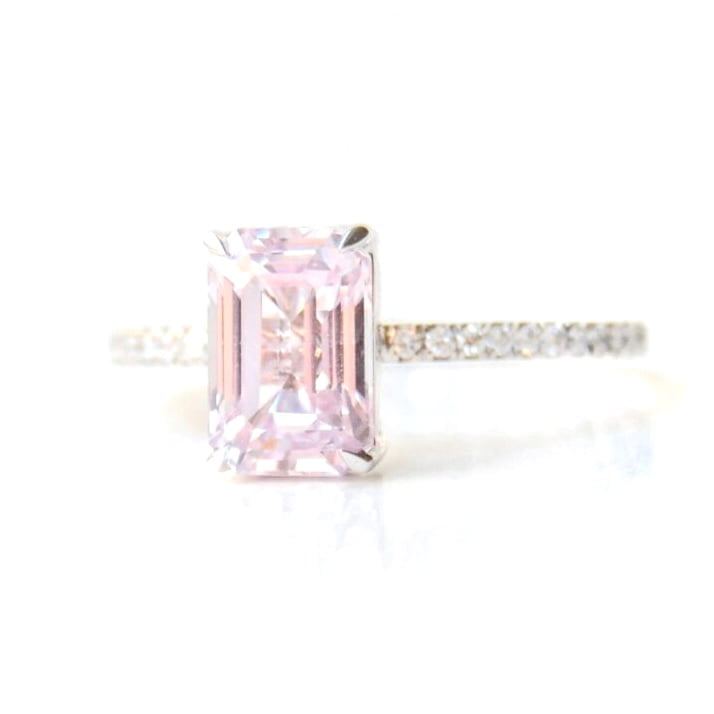 baby pink sapphire ring with diamonds