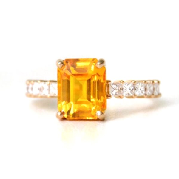 Yellow Sapphire Engagement Ring with diamonds