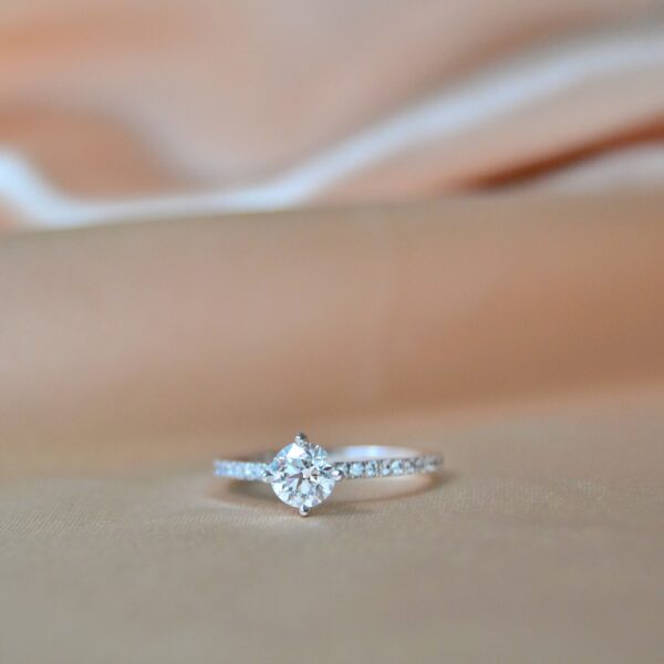 0.50ct diamond solitaire ring in white gold