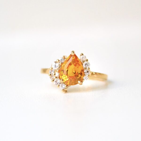 Orange sapphire ring