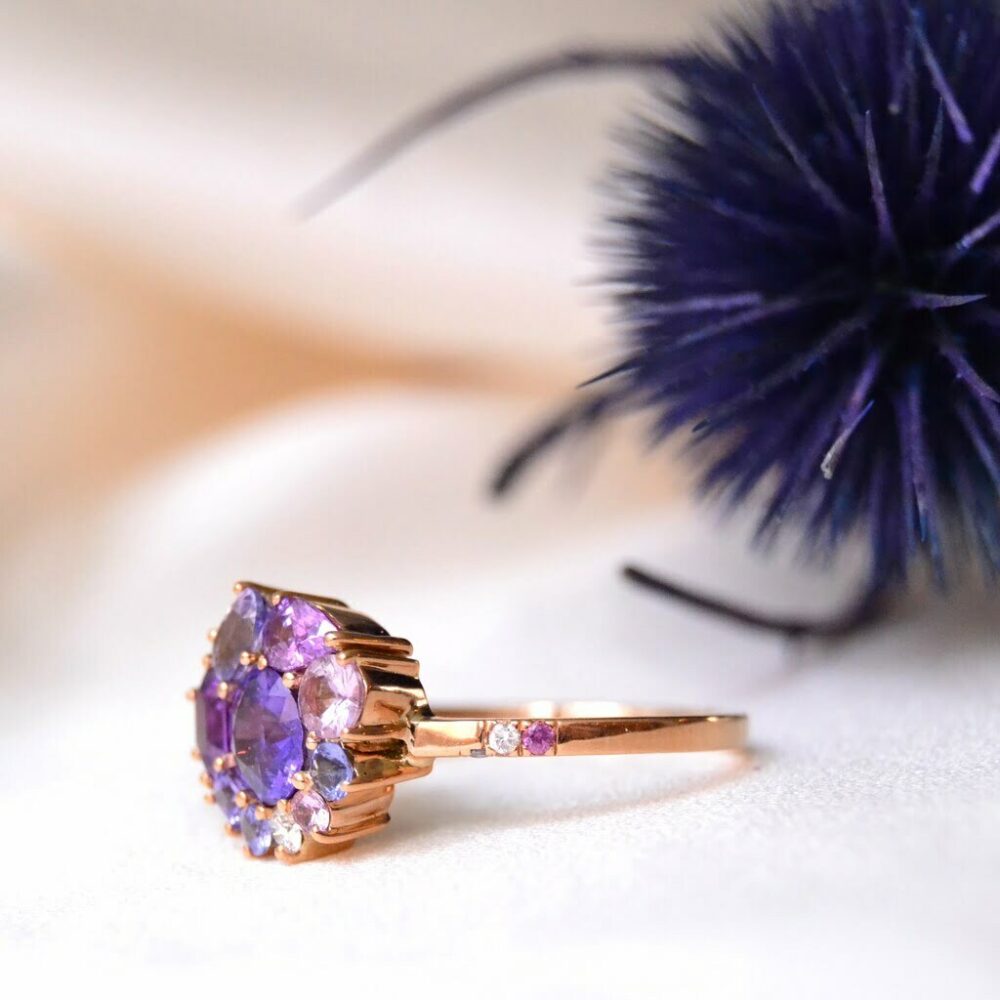 Bespoke purple sapphire ring – power ring