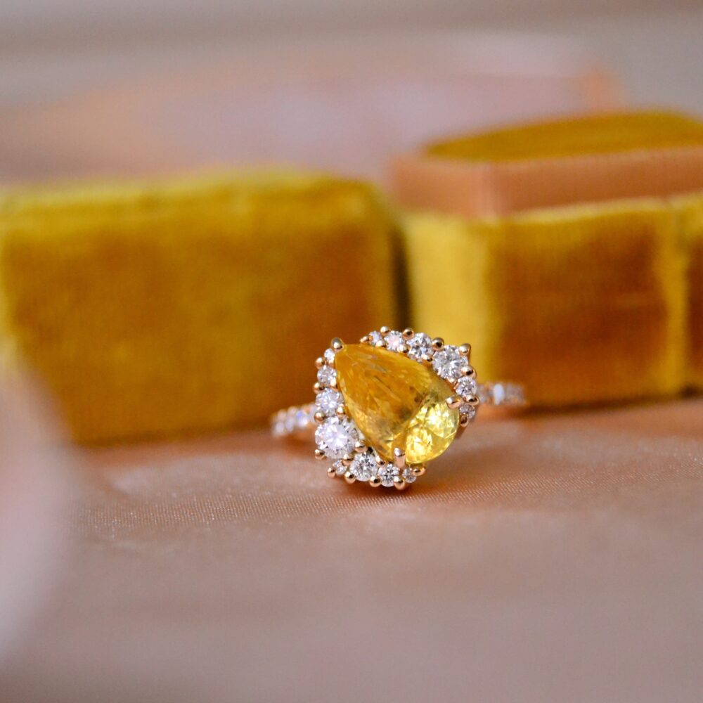 3ct yellow sapphire engagement ring