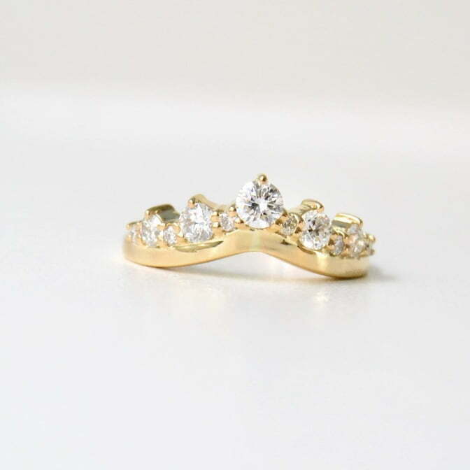 Stackable diamond crown ring