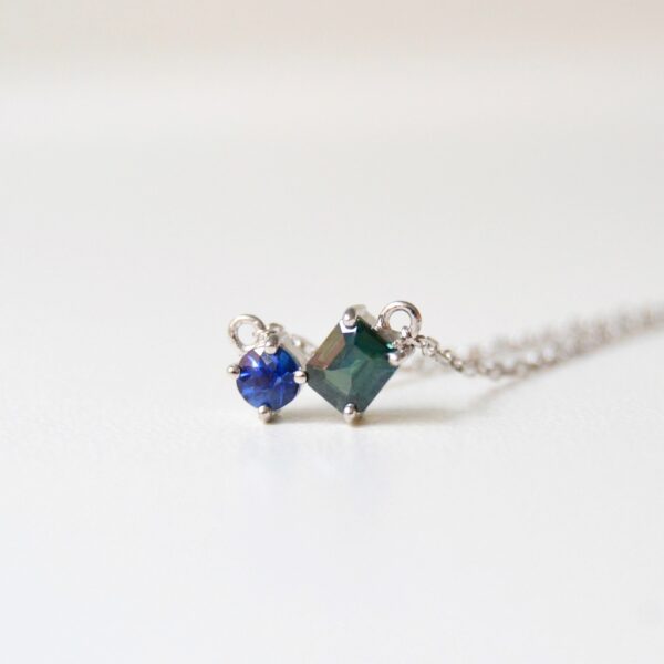Cluster sapphire necklace