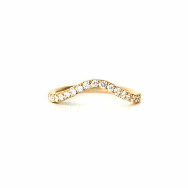 Diamond wave ring with VS1 diamonds set in 18K yellow gold