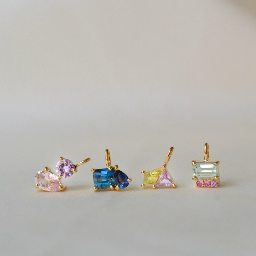 Sapphire cluster pendants