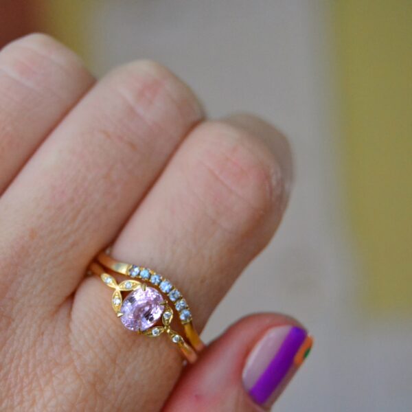 Pastel sapphire ring stack