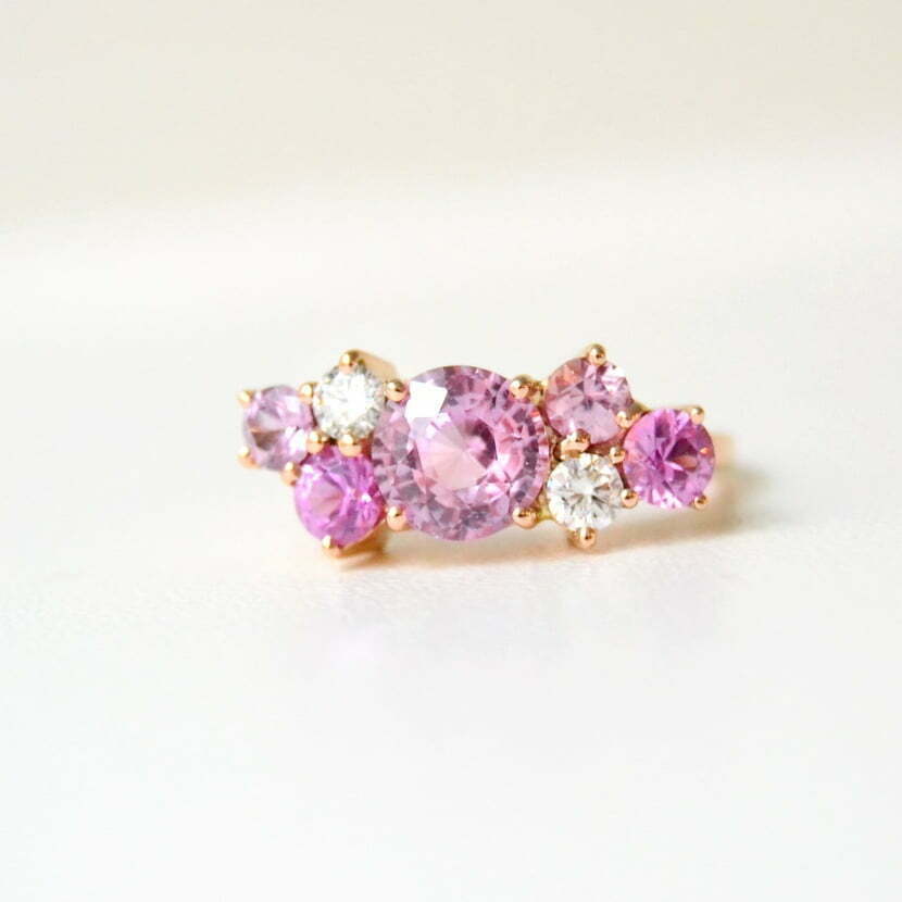 Pink cluster ring