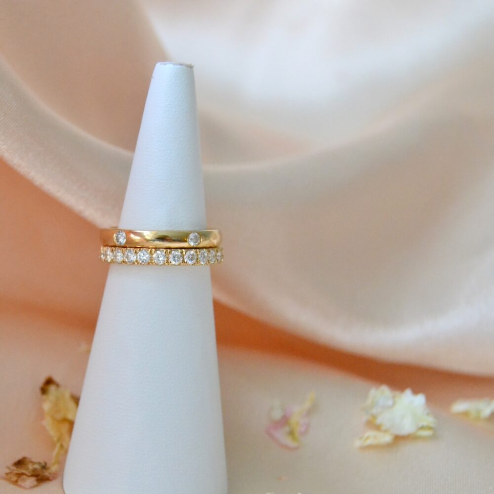 Diamond wedding ring stack