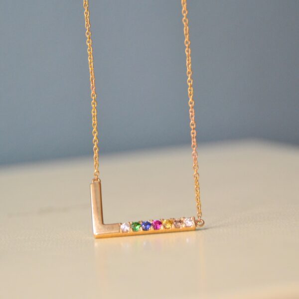 Rainbow necklace with sapphires, tsavorite and diamond