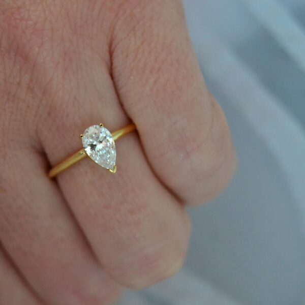 Pear shaped engagement ring