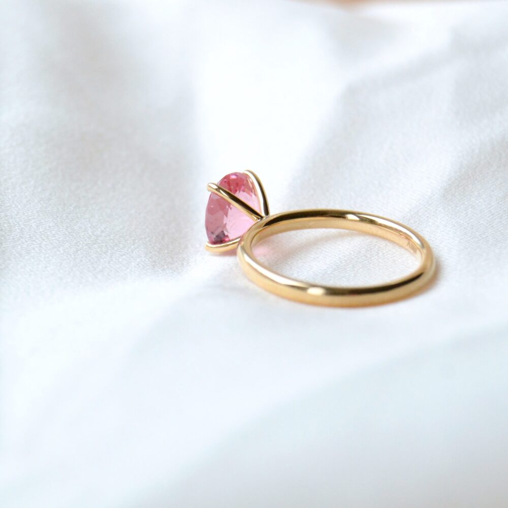Pink tourmaline ring