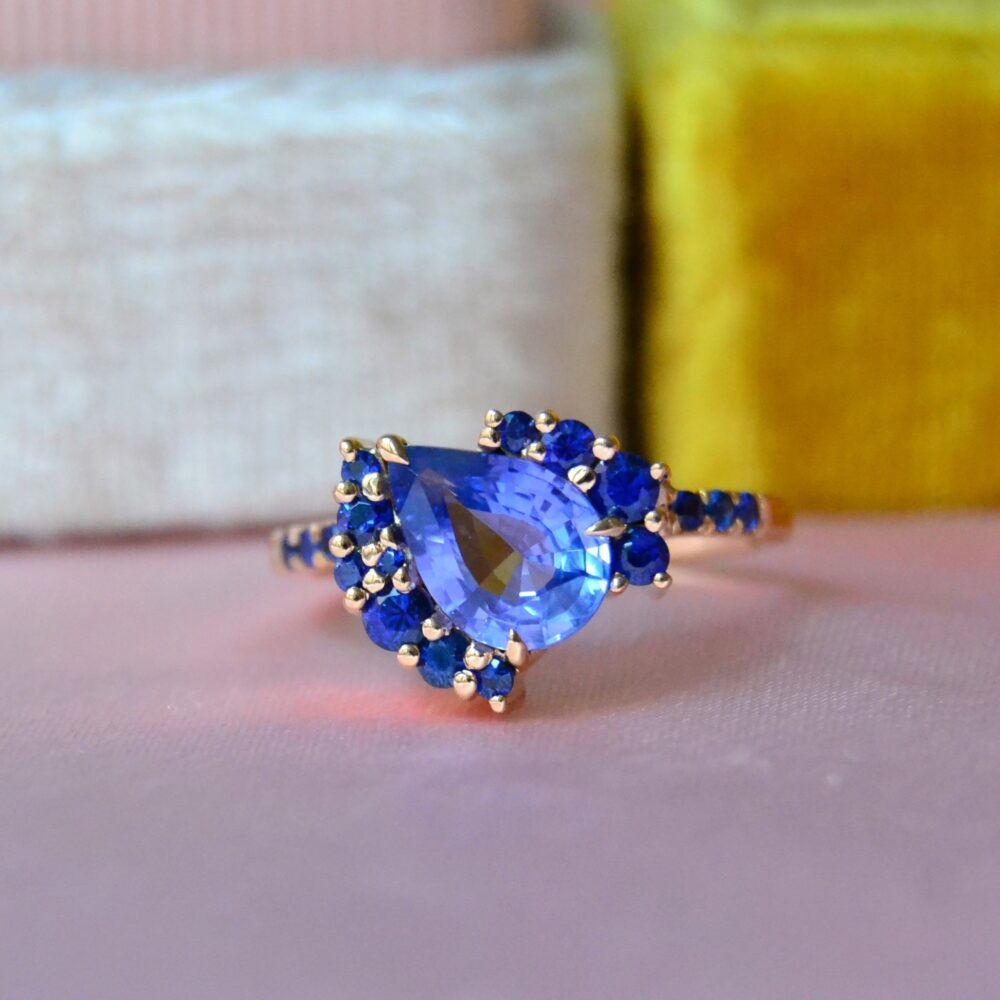 1.64ct unheated blue sapphire ring