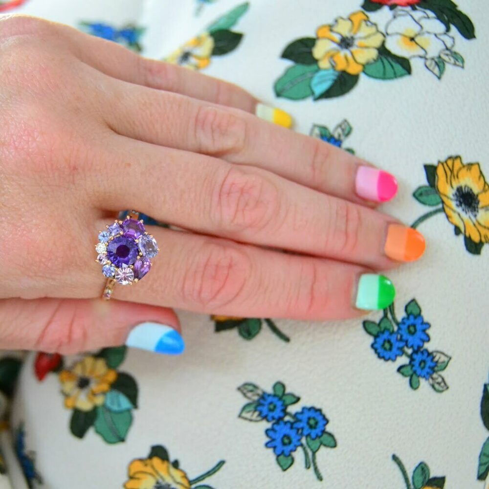 Bespoke purple sapphire ring – power ring
