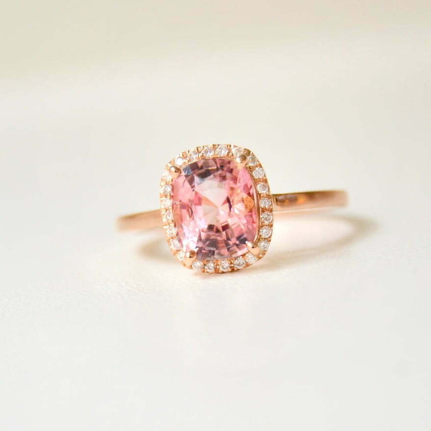 Pink tourmaline ring