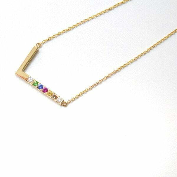 Rainbow necklace with sapphires and tsavorites