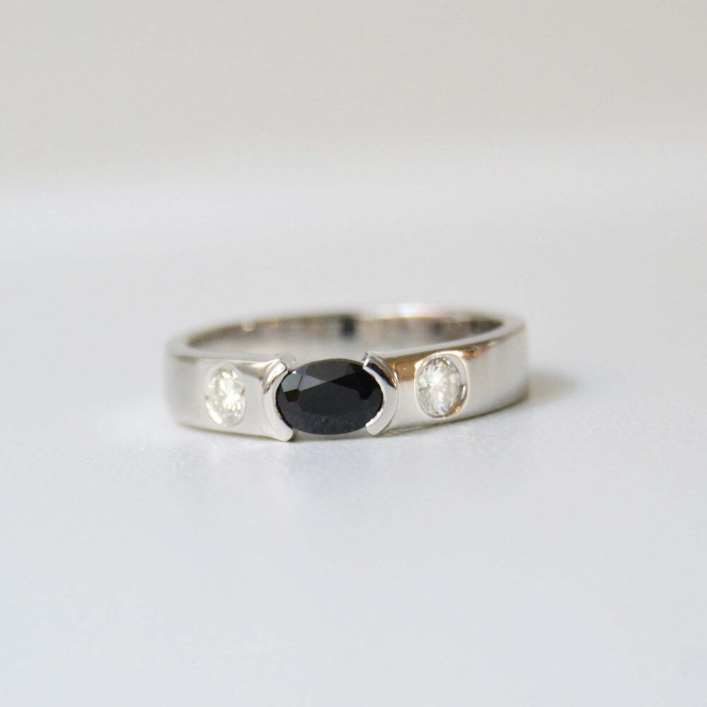 Black sapphire ring