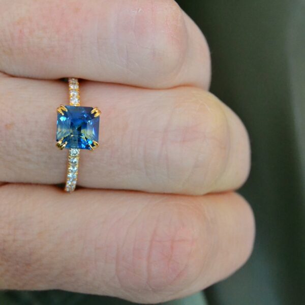 Bi-Color Sapphire Engagement Ring