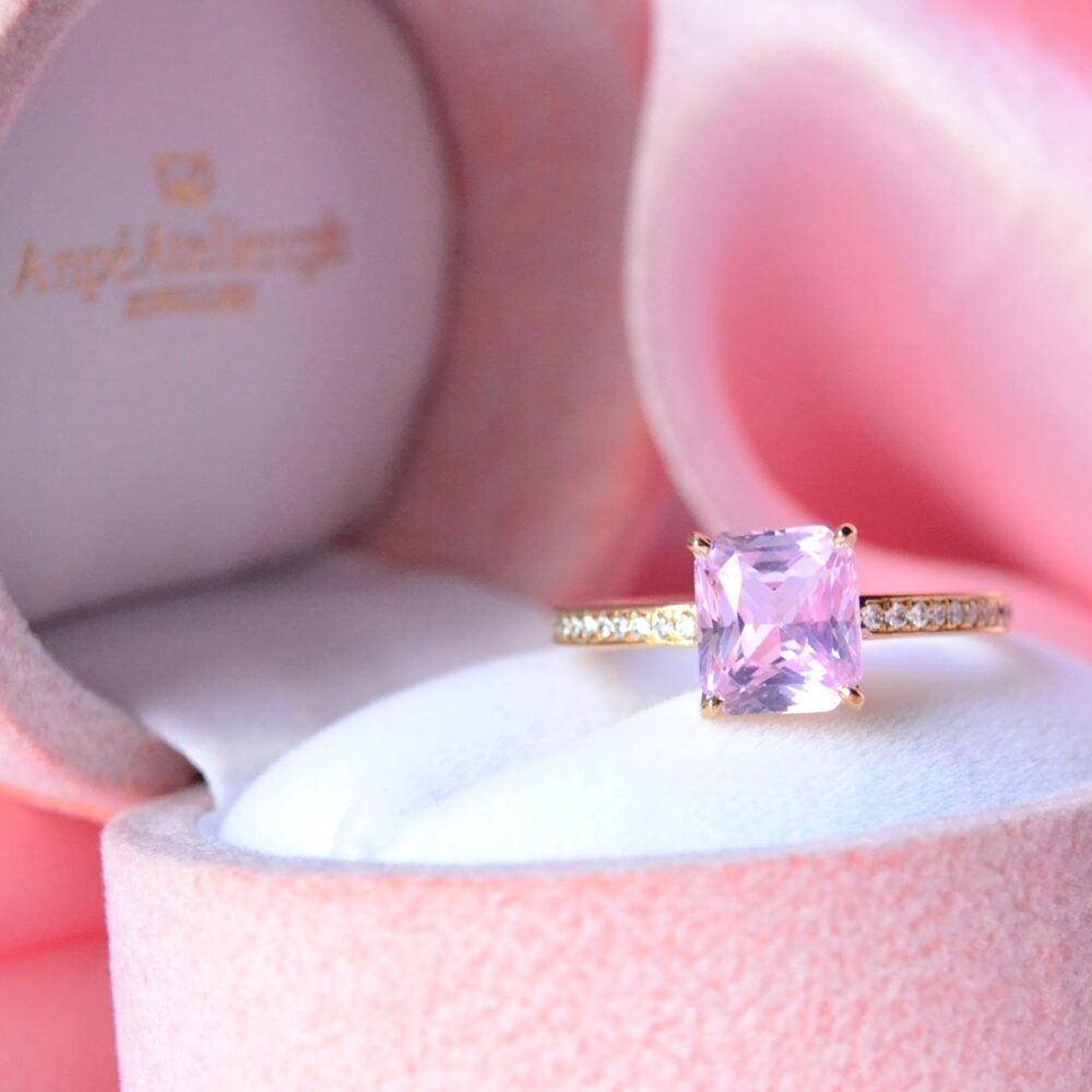 2ct Pink Sapphire Engagement Ring