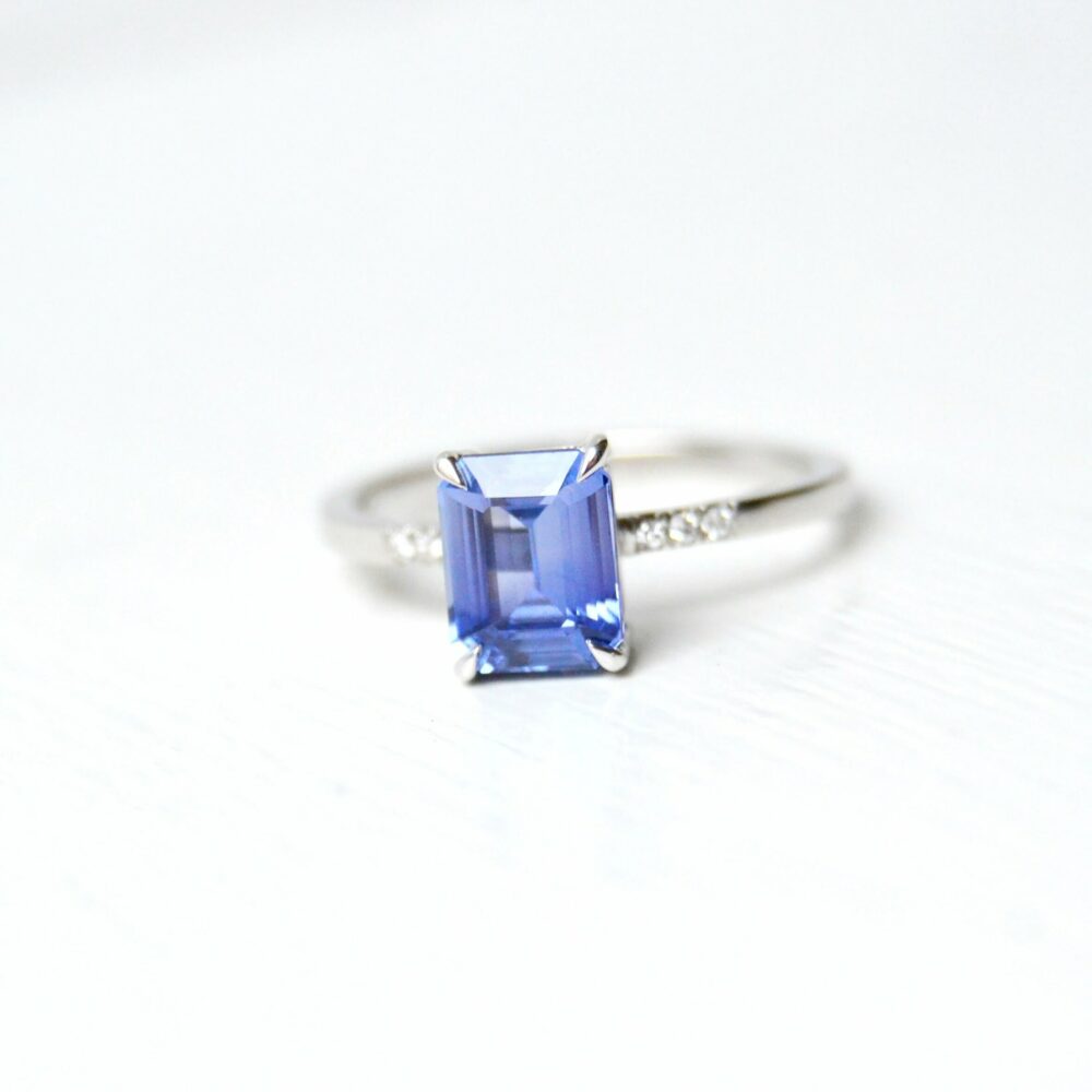 Lavender blue sapphire ring