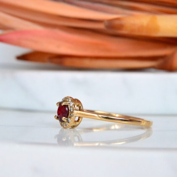 Ruby halo ring