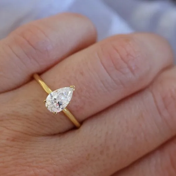 Pear shaped engagement ring