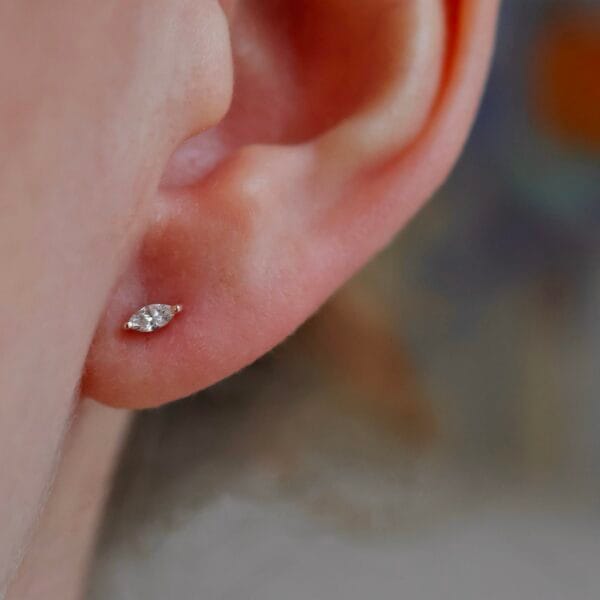 Diamond marquis ear stud (sold as single)