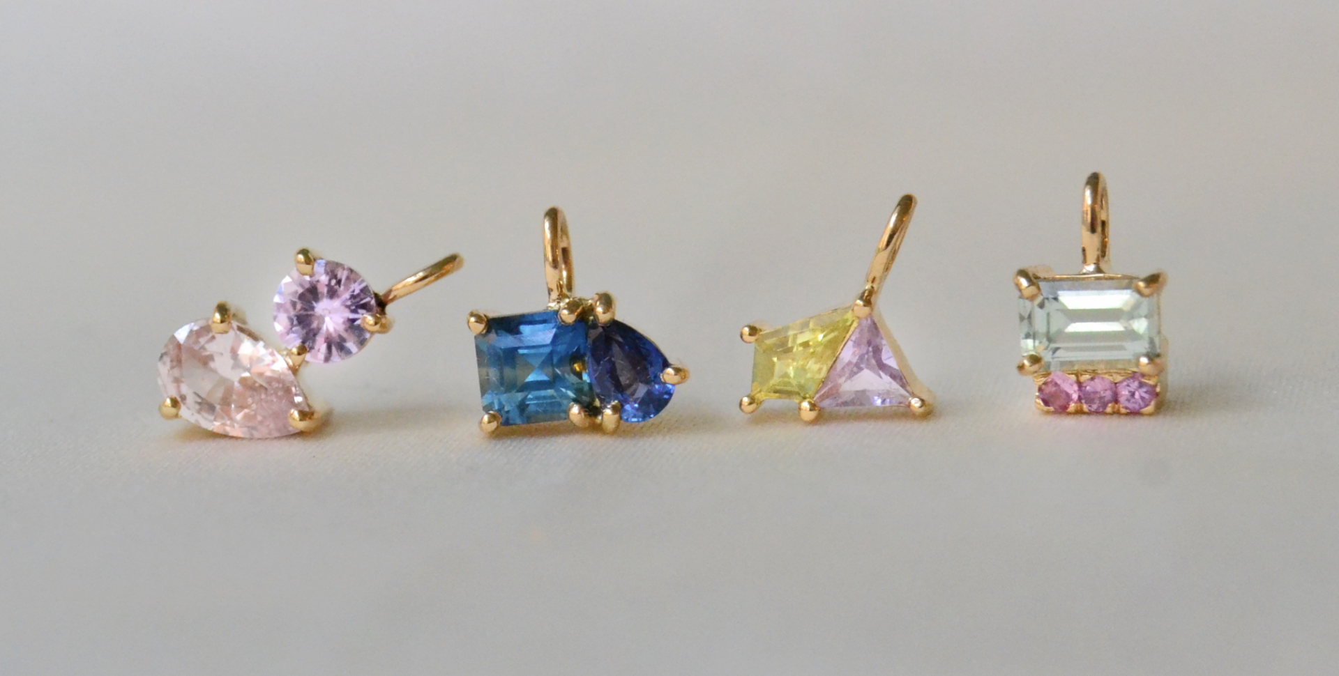 Colorful sapphire pendants