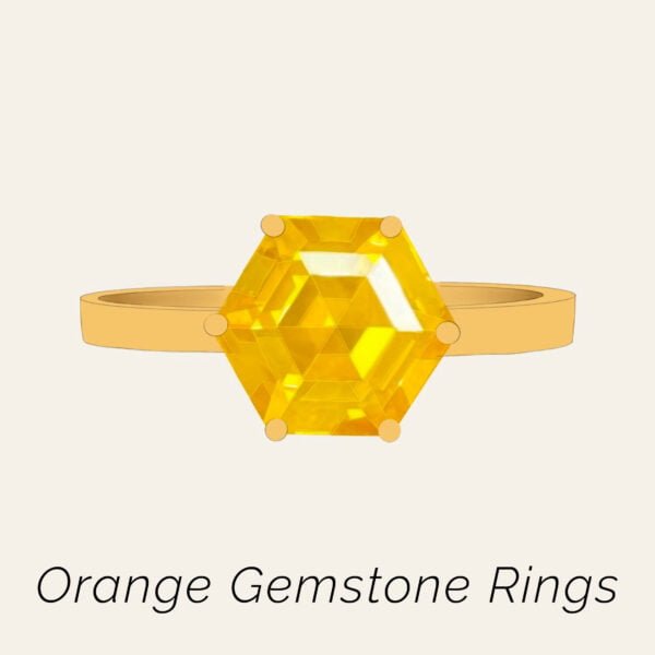 Orange gemstone rings made of 18k gold