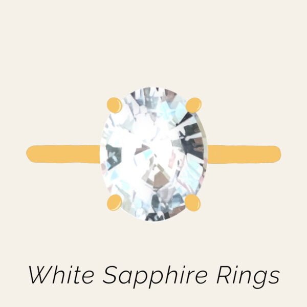 White sapphire ring made of 18k gold