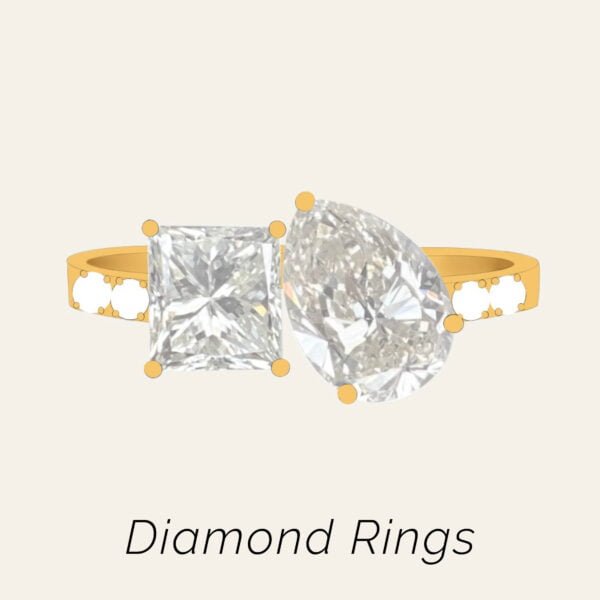 Diamond rings made of 18k gold