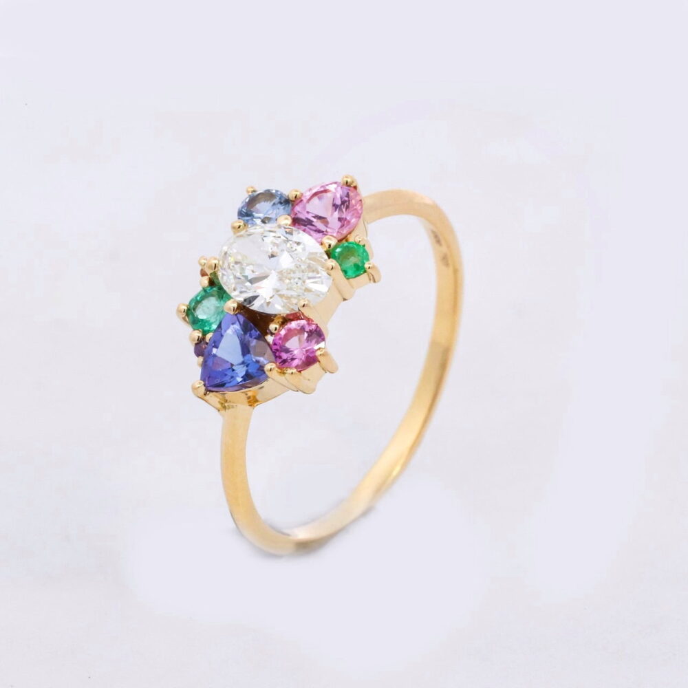 Colorful cluster ring