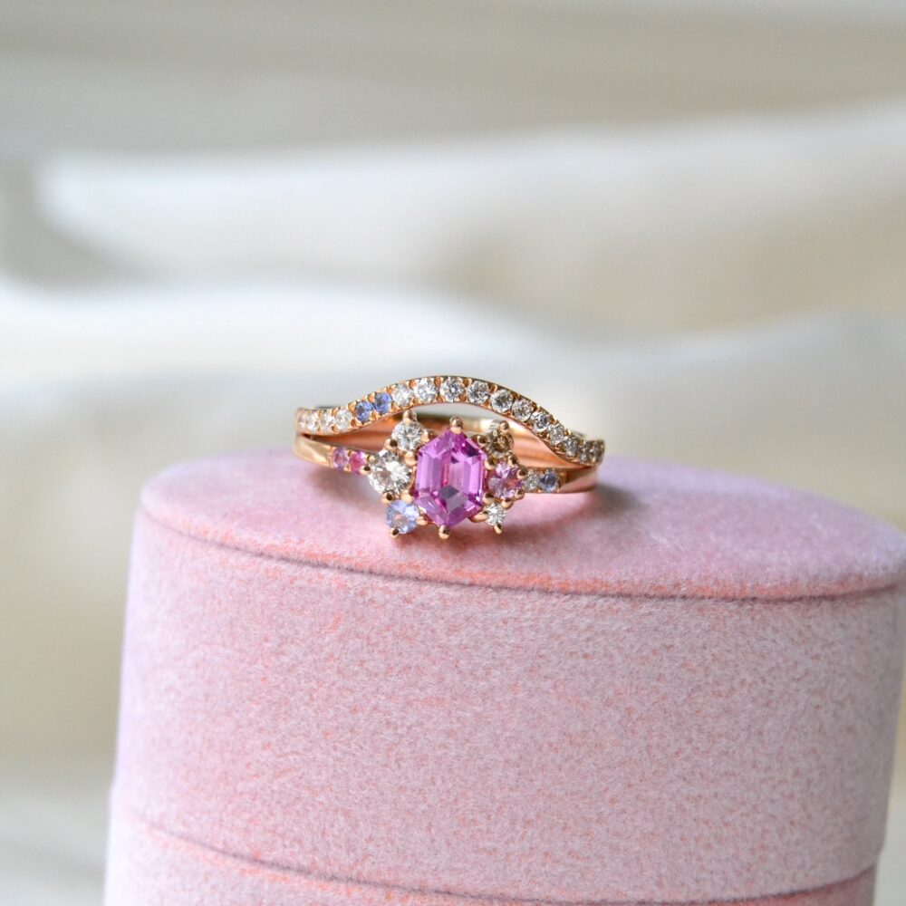 Engagment Stack Pink Sapphire Engagement Stack - Anpé Atelier CPH