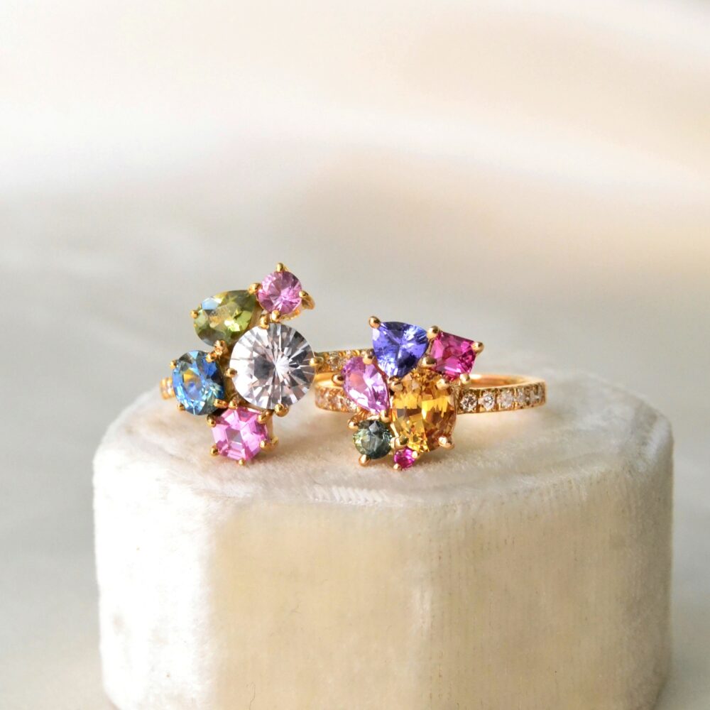 Yellow Sapphire Cluster Ring